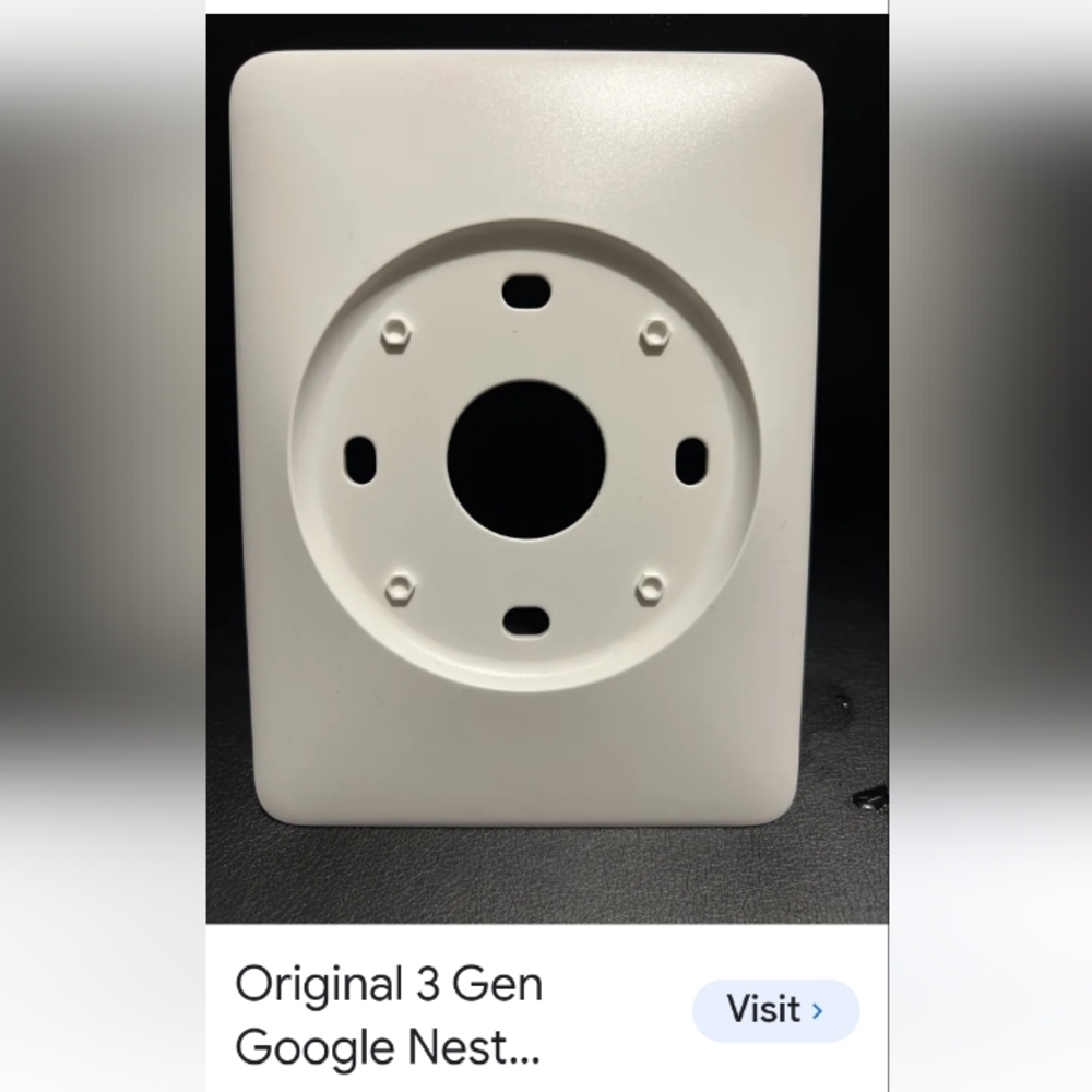 Wall plate for Google Nest thermostat
